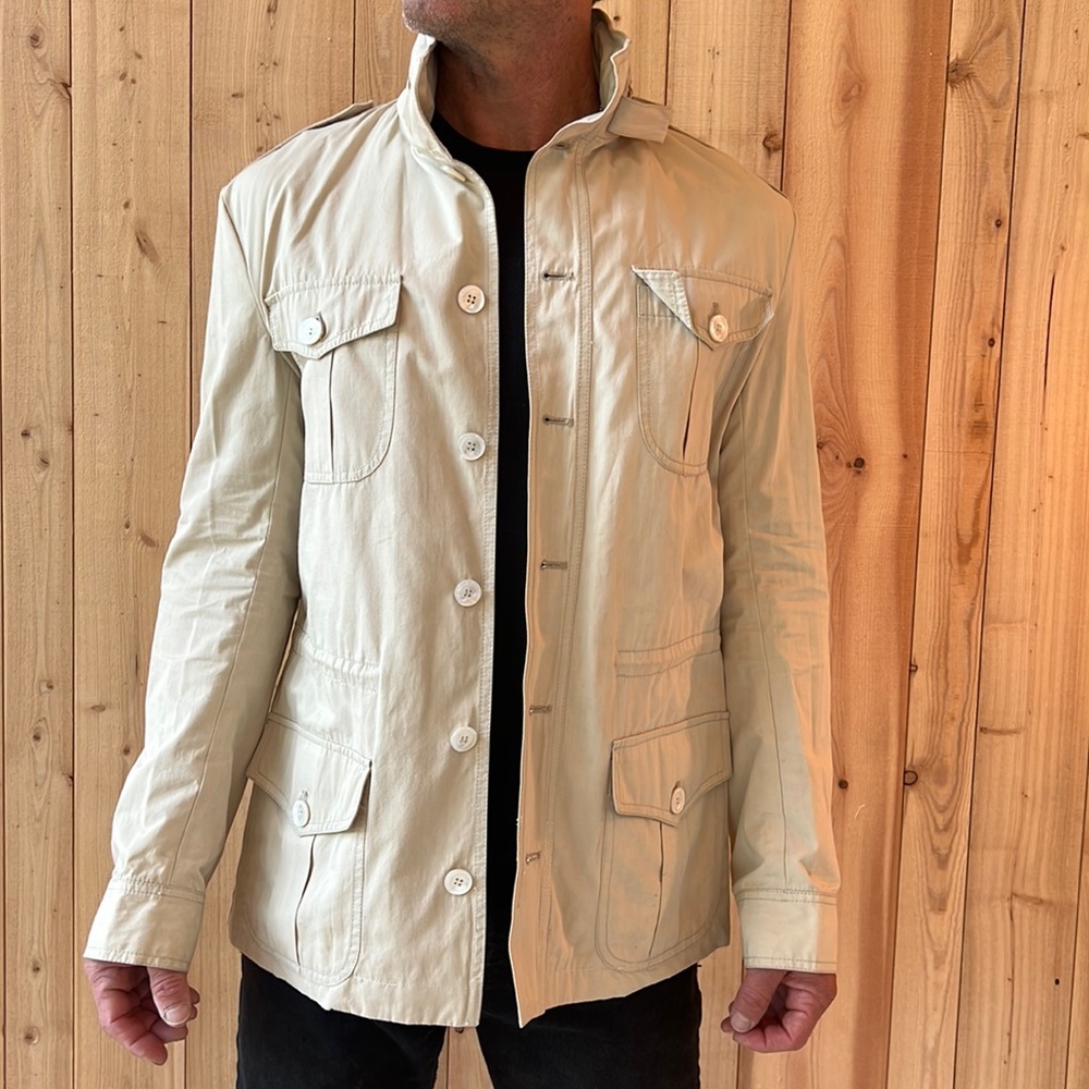 MICHAEL BASTIAN Men’s Tan Cotton and Silk Trench/Sport Coat Size M